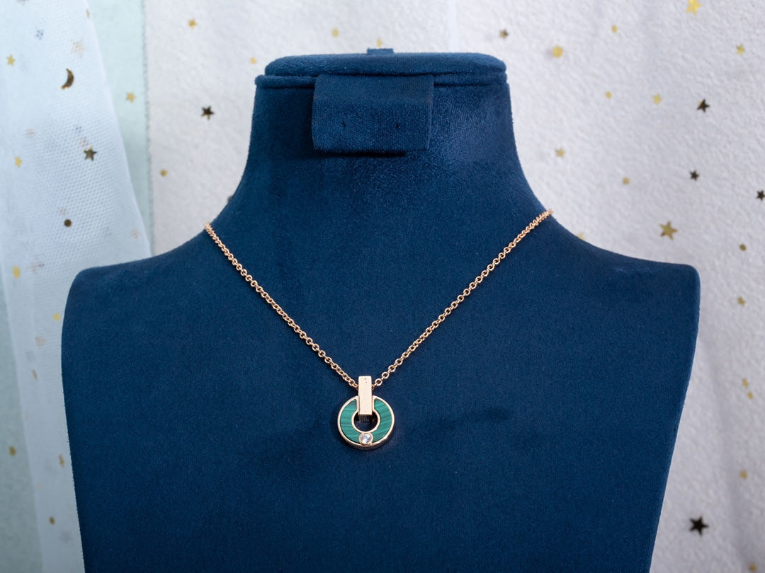 [Mystic Crown]GARI NECKLACE PINK GOLD MALACHITE