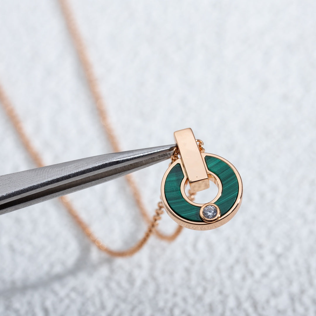[Mystic Crown]GARI NECKLACE PINK GOLD MALACHITE