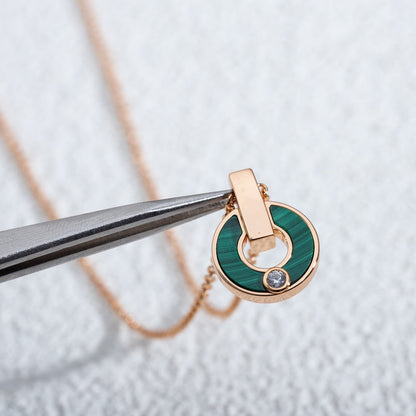 [Mystic Crown]GARI NECKLACE PINK GOLD MALACHITE