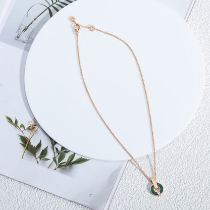[Mystic Crown]GARI NECKLACE PINK GOLD MALACHITE