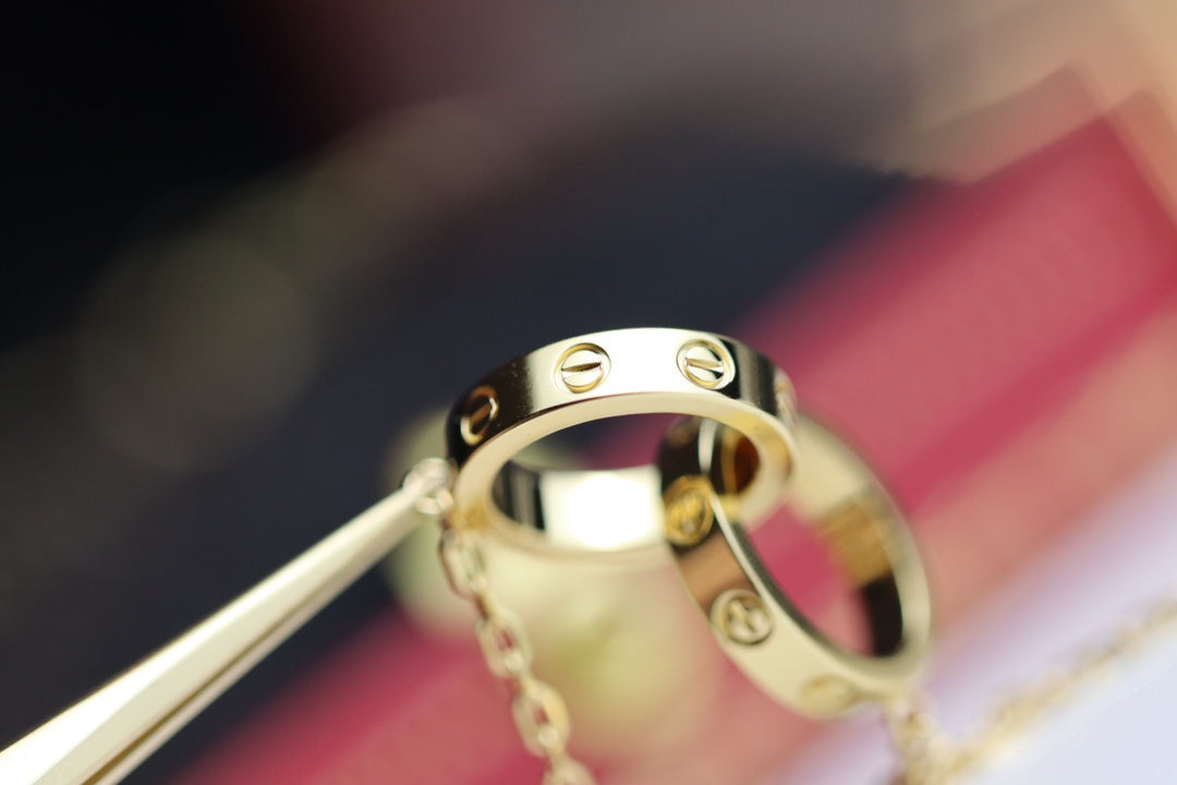 [Mystic Crown]LOVE NECKLACE DOUBLE RING GOLD