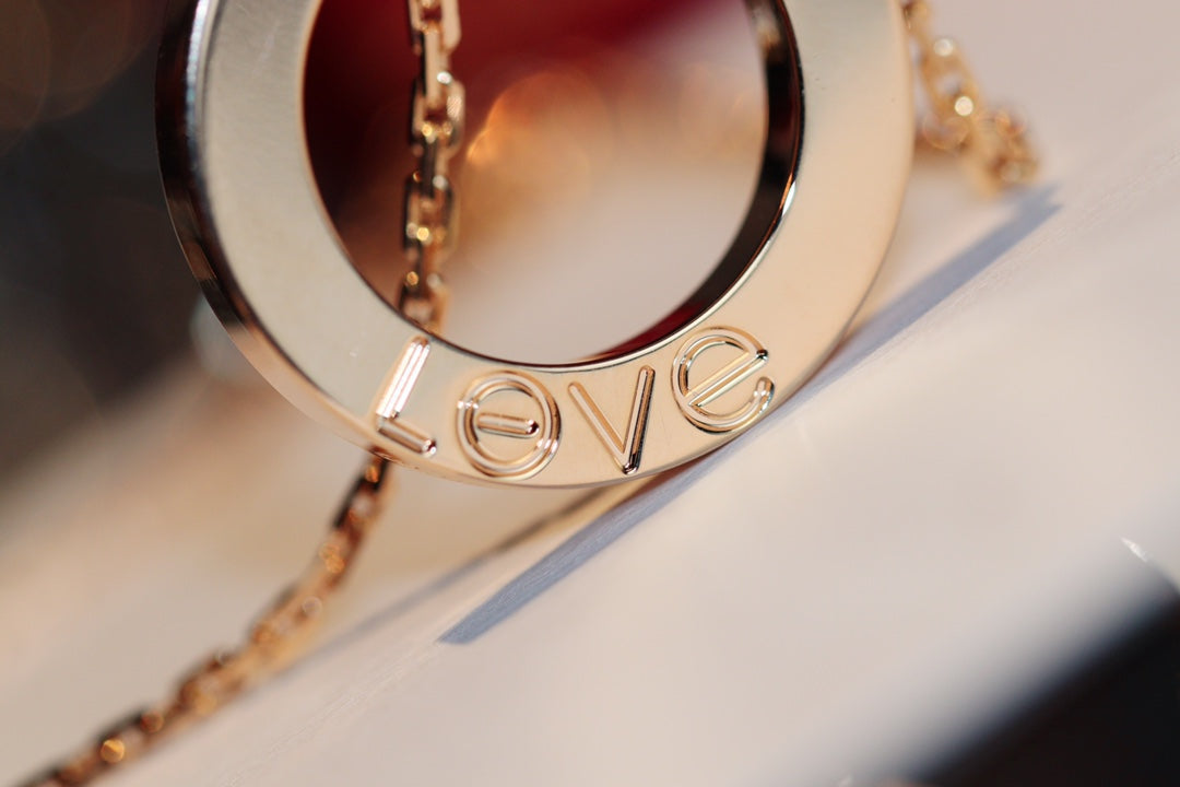 [Mystic Crown]LOVE NECKLACE 16MM 6 DIAMONDS PINK GOLD