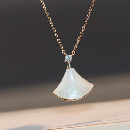 [Mystic Crown]DREAM NECKLACE WHITE MOP PINK GOLD 1 DIAMOND