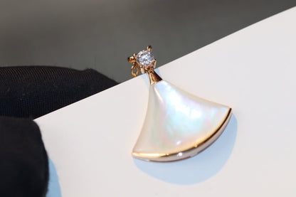 [Mystic Crown]DREAM NECKLACE WHITE MOP PINK GOLD 1 DIAMOND