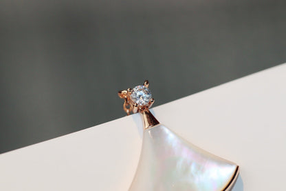 [Mystic Crown]DREAM NECKLACE WHITE MOP PINK GOLD 1 DIAMOND