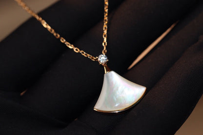 [Mystic Crown]DREAM NECKLACE WHITE MOP PINK GOLD 1 DIAMOND