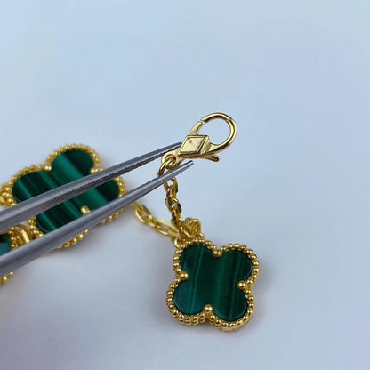 [Mystic Crown]MAGIC CLOVER MALACHITE GOLD BRACELET 5 MOTIFS