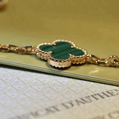 [Mystic Crown]CLOVER 5 MOTIFS MALACHITE BRACELET