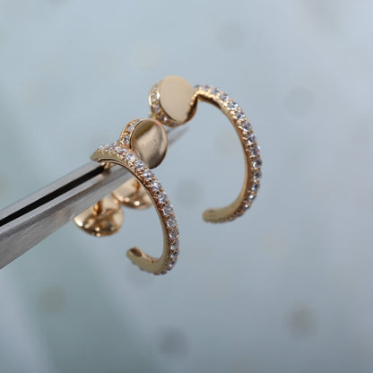 [Mystic Crown]JUSTE EARRINGS 12.75MM PINK GOLD DIAMOND