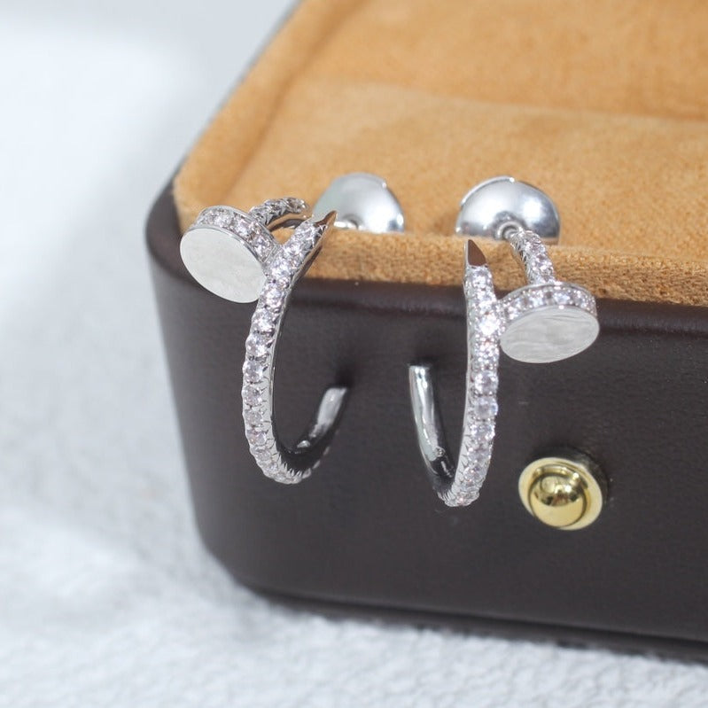 [Mystic Crown]JUSTE EARRINGS 12.75MM SILVER DIAMOND