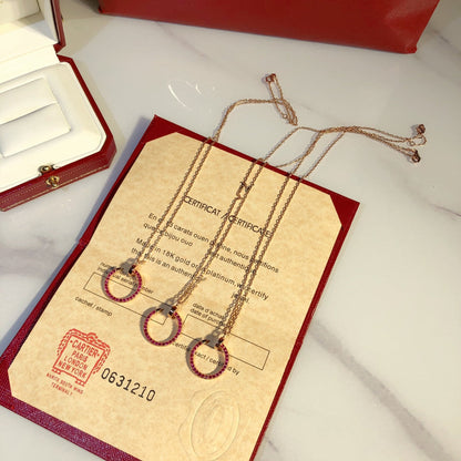 [Mystic Crown]JUSTE NECKLACE GOLD RED DIAMONDS