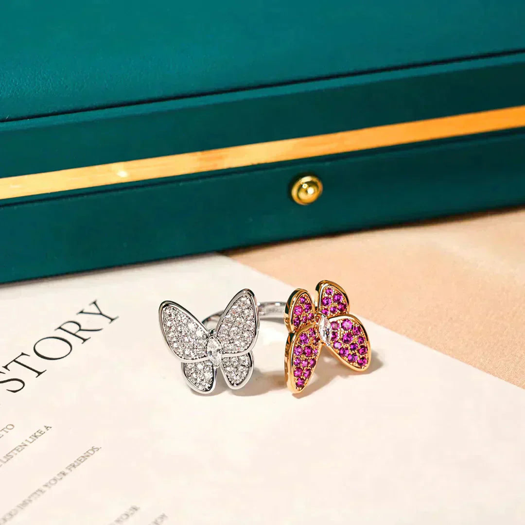 [Mystic Crown]TWIN BUTTERFLY DIAMOND RING