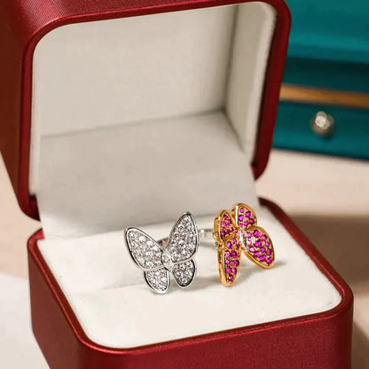 [Mystic Crown]TWIN BUTTERFLY DIAMOND RING