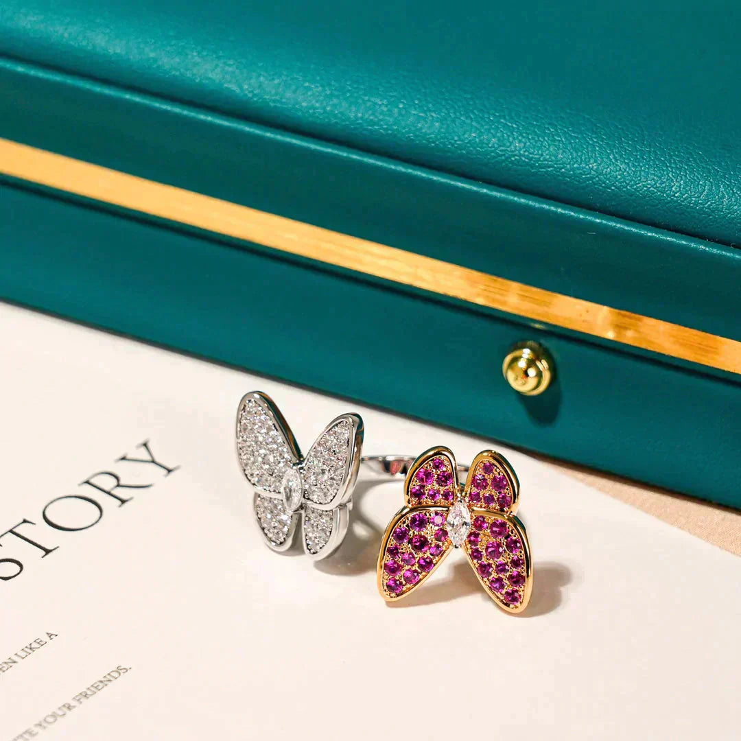 [Mystic Crown]TWIN BUTTERFLY DIAMOND RING