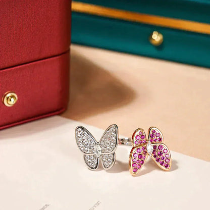 [Mystic Crown]TWIN BUTTERFLY DIAMOND RING