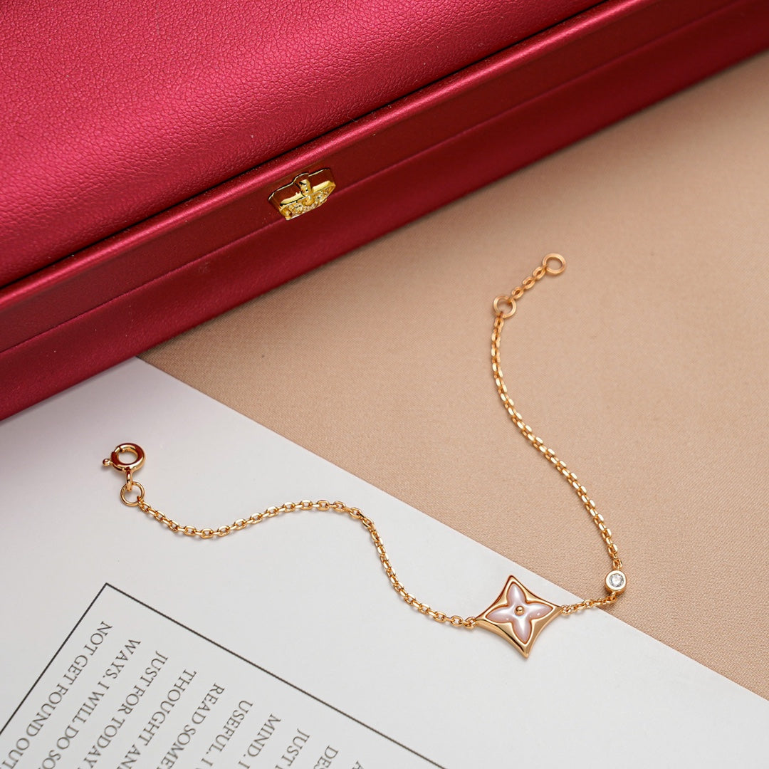 [Mystic Crown]STAR 1 DIAMOND PINK GOLD BRACELET