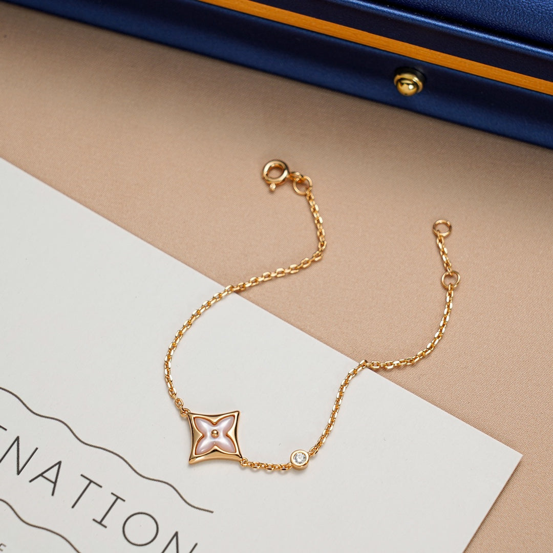 [Mystic Crown]STAR 1 DIAMOND PINK GOLD BRACELET