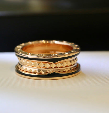 [Mystic Crown]ZERO 1 PINK GOLD BLACK CERAMIC RING