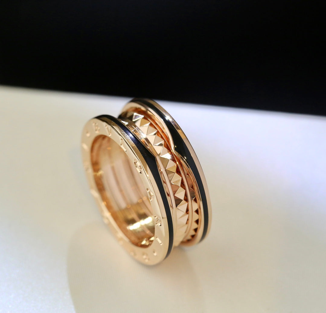 [Mystic Crown]ZERO 1 PINK GOLD BLACK CERAMIC RING