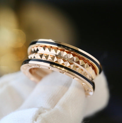 [Mystic Crown]ZERO 1 PINK GOLD BLACK CERAMIC RING
