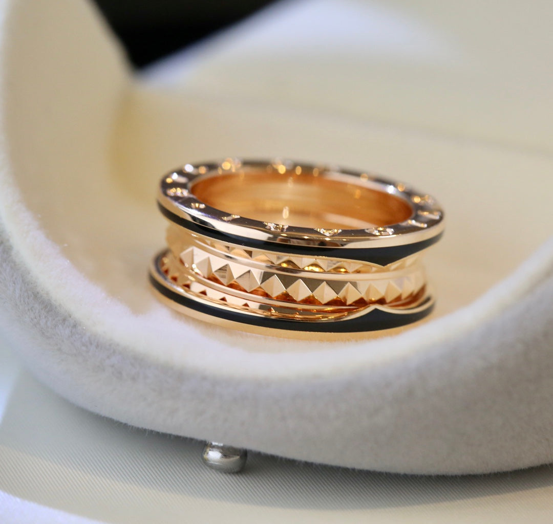 [Mystic Crown]ZERO 1 PINK GOLD BLACK CERAMIC RING