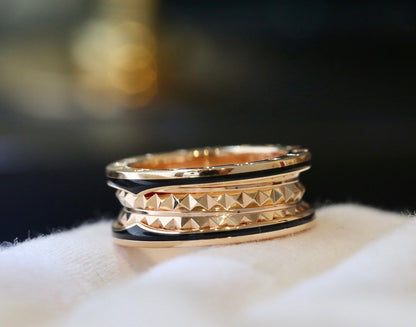 [Mystic Crown]ZERO 1 PINK GOLD BLACK CERAMIC RING