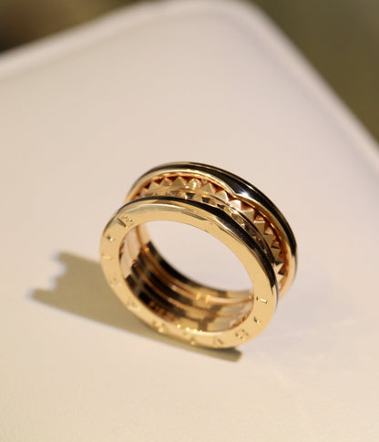 [Mystic Crown]ZERO 1 PINK GOLD BLACK CERAMIC RING