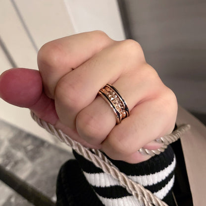 [Mystic Crown]ZERO 1 PINK GOLD BLACK CERAMIC RING