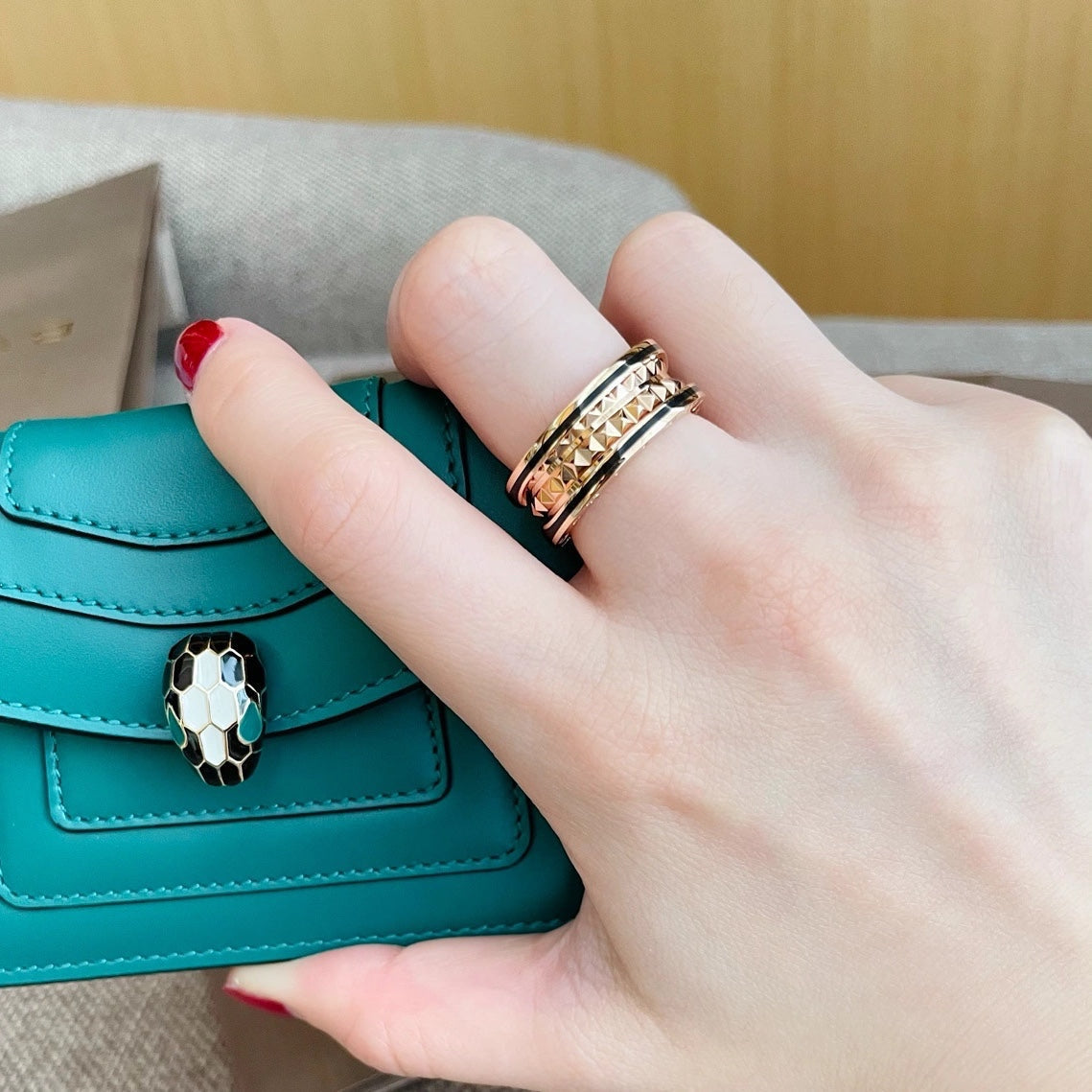 [Mystic Crown]ZERO 1 PINK GOLD BLACK CERAMIC RING