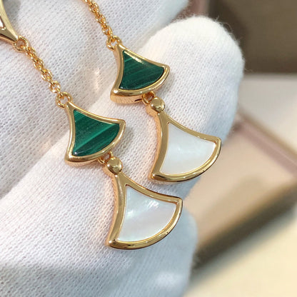 [Mystic Crown]DREAM EARRINGS 3 MOTIFS MALACHITE MOP PINK GOLD