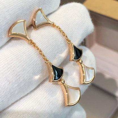 [Mystic Crown]DREAM EARRINGS 3 MOTIFS ONYX MOP PINK GOLD