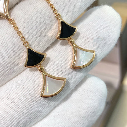 [Mystic Crown]DREAM EARRINGS 3 MOTIFS ONYX MOP PINK GOLD