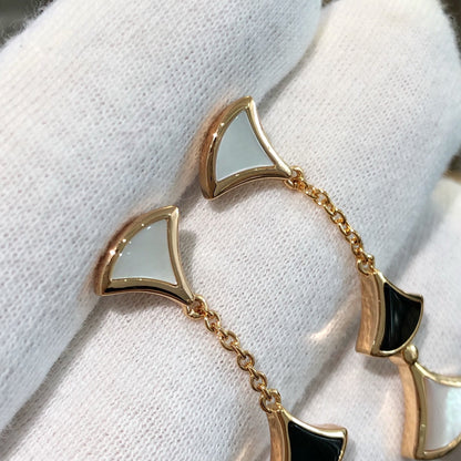 [Mystic Crown]DREAM EARRINGS 3 MOTIFS ONYX MOP PINK GOLD