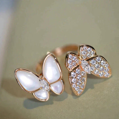 [Mystic Crown]TWIN BUTTERFLY DIAMOND MOP RING