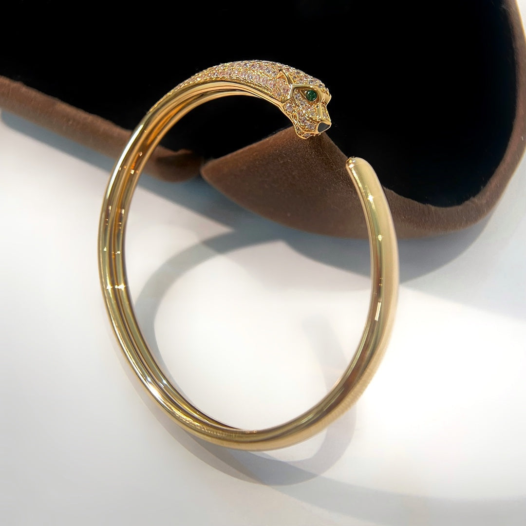 [Mystic Crown]PANTHERE GOLD DIAMOND OPEN BRACELET