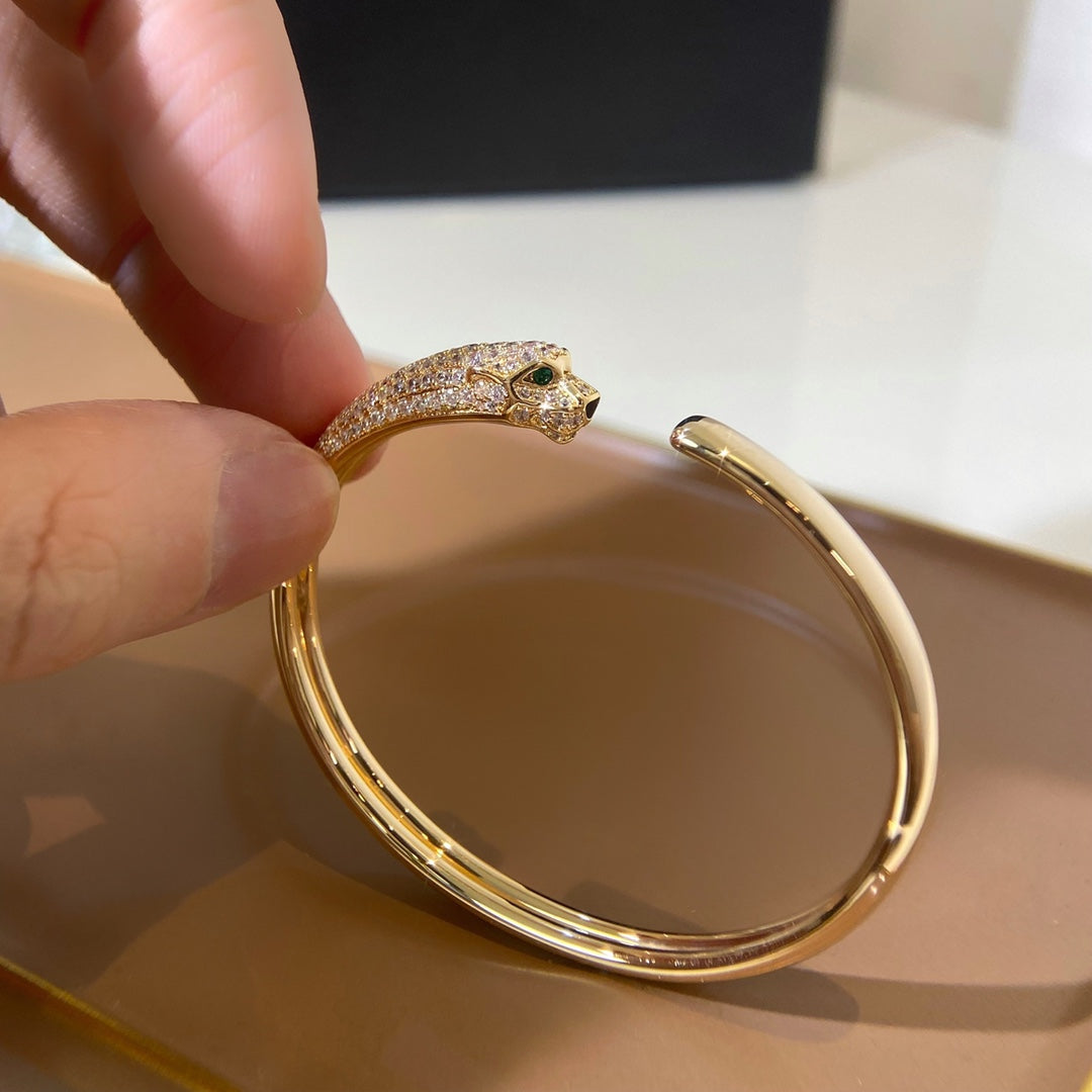 [Mystic Crown]PANTHERE GOLD DIAMOND OPEN BRACELET