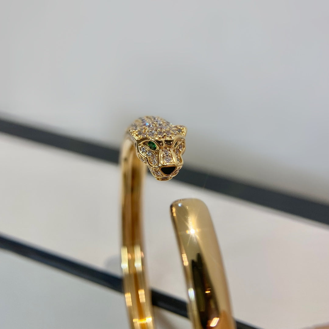 [Mystic Crown]PANTHERE GOLD DIAMOND OPEN BRACELET
