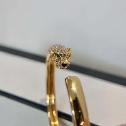 [Mystic Crown]PANTHERE GOLD DIAMOND OPEN BRACELET