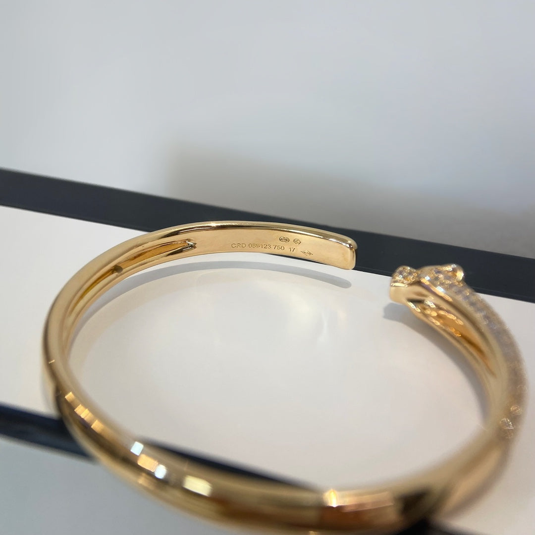 [Mystic Crown]PANTHERE GOLD DIAMOND OPEN BRACELET