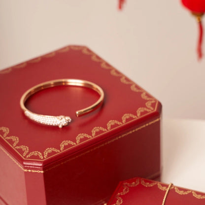 [Mystic Crown]PANTHERE ROSE GOLD DIAMOND OPEN BRACELET