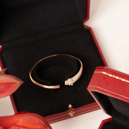 [Mystic Crown]PANTHERE ROSE GOLD DIAMOND OPEN BRACELET
