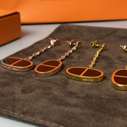[Mystic Crown]CHAINE VERSO BLACK CERAMIC EARRINGS
