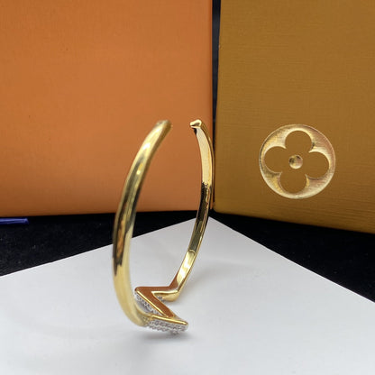 [Mystic Crown]VOLTE UPSITE DOWN DIAMOND GOLD OPEN BRACELET