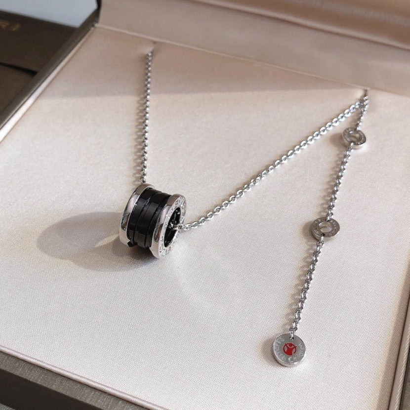 [Mystic Crown]ZERO 1 BLACK CERAMIC SILVER NECKLACE