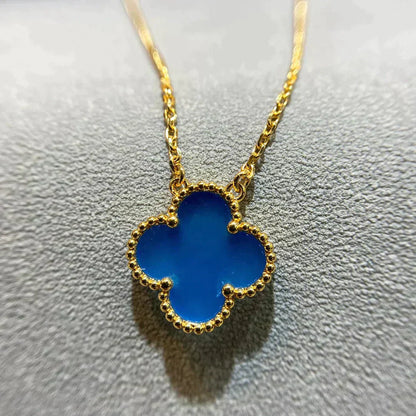 [Mystic Crown]CLOVER 15MM BLUE AGATE NECKLACE