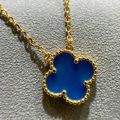 [Mystic Crown]CLOVER 15MM BLUE AGATE NECKLACE