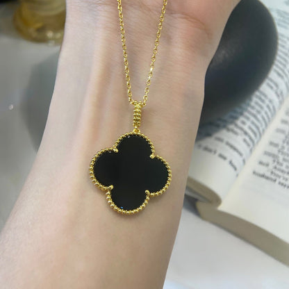 [Mystic Crown]CLOVER 25MM NECKLACE GOLD ONYX