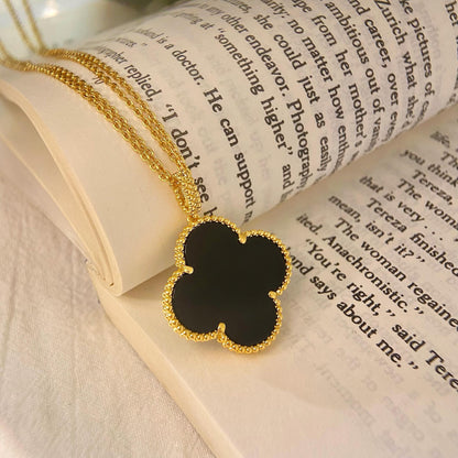 [Mystic Crown]CLOVER 25MM NECKLACE GOLD ONYX