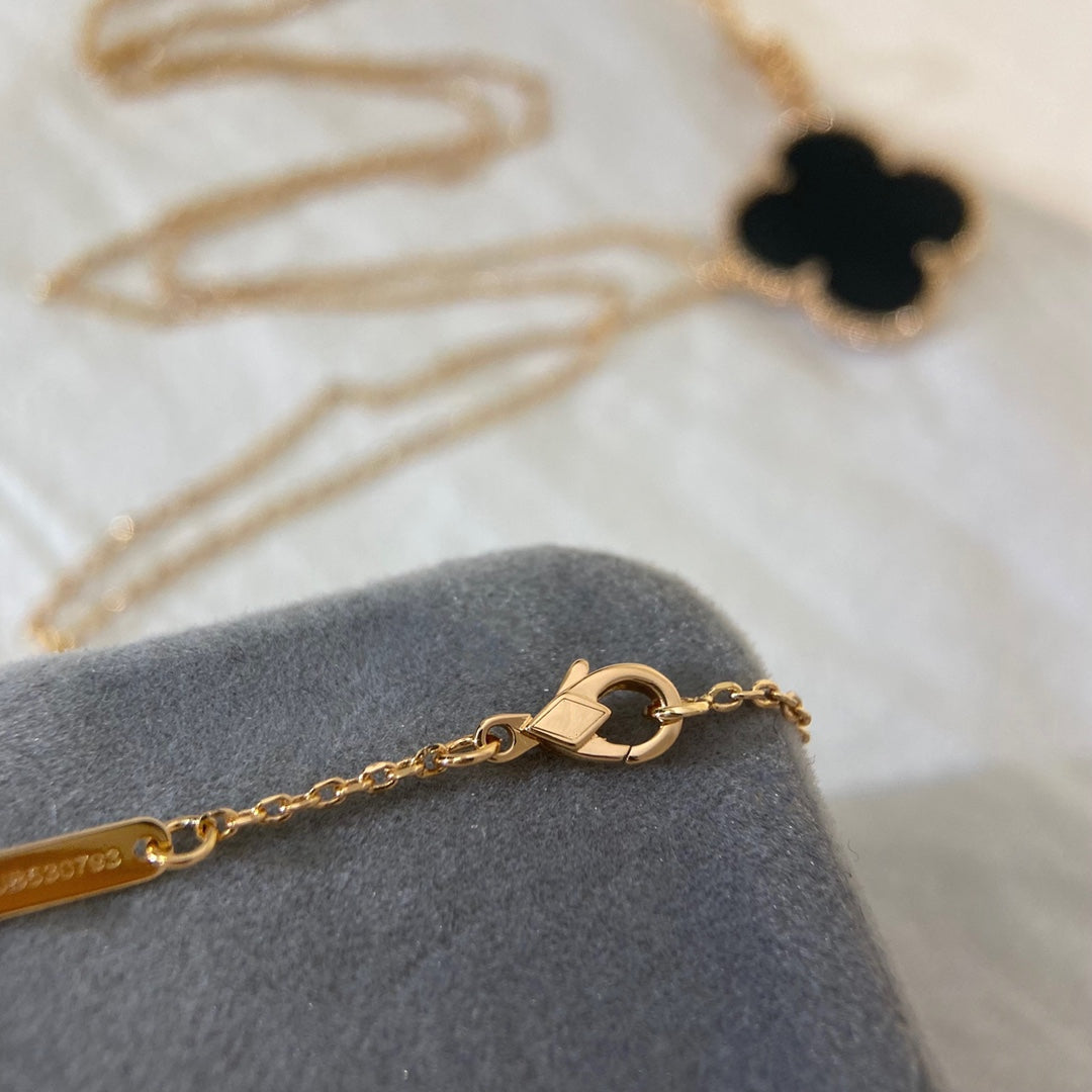 [Mystic Crown]CLOVER 25MM NECKLACE GOLD ONYX