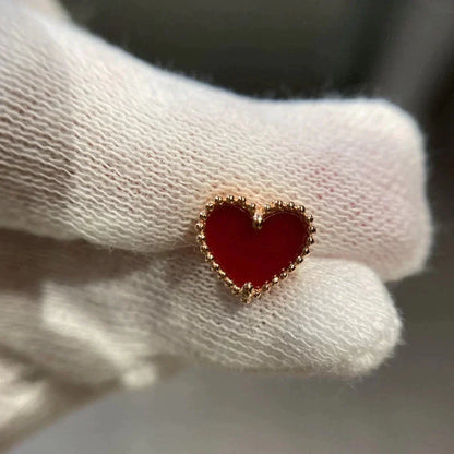 [Mystic Crown]HEART CARNELIAN STUD EARRINGS